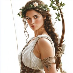 Illustration of Artemis on a white background