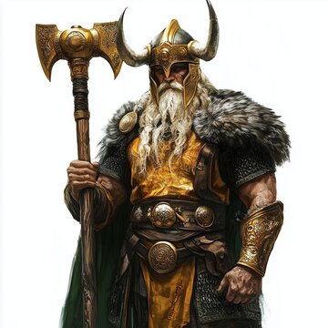 Illustration of Heimdall on a white background