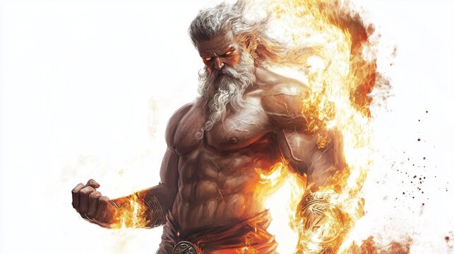 Illustration of Hephaestus on a white background