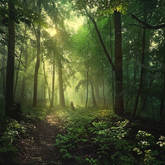 Obraz premium Forests teem with life, offering serenity and exploration