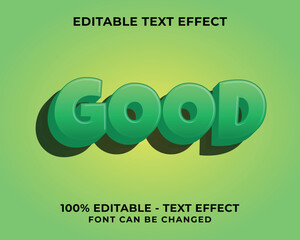 Editable text effect good 3D text effect with green background