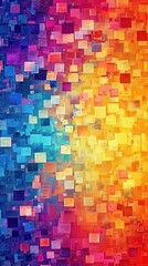 Vibrant squares in orange and blue create a stunning abstract artwork full of color and movement