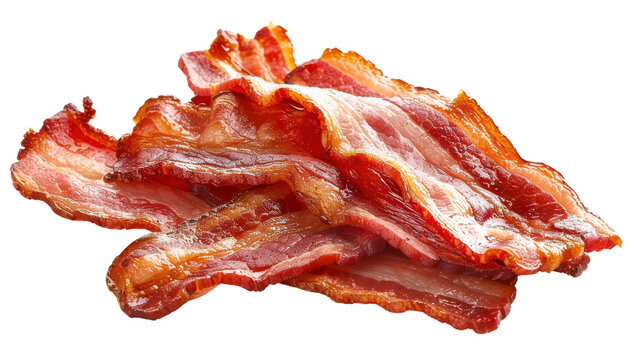 Delicious crispy bacon strips stacked together, perfect for breakfast or as a versatile ingredient in various dishes.