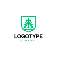 Logo pine, spruce in vector. Original pine logo.