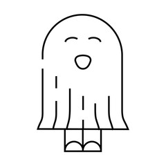 costume ghost line icon vector. costume ghost sign. isolated contour symbol black illustration