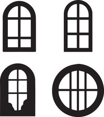 silhouette of clean vector Window isolated on white background