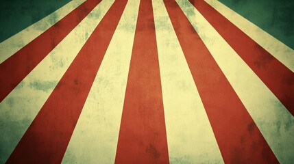 A vintage circus-themed background with red and yellow rays radiating outward, creating a nostalgic and playful atmosphere.