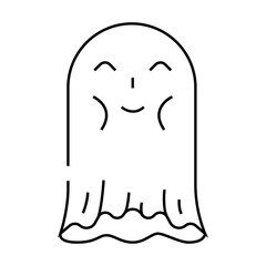 cute ghost line icon vector. cute ghost sign. isolated contour symbol black illustration