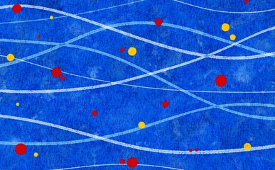 お祭り屋台の水風船をイメージした背景素材_青