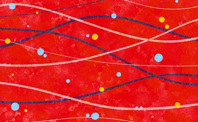 お祭り屋台の水風船をイメージした背景素材_赤