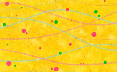 お祭り屋台の水風船をイメージした背景素材_黄色