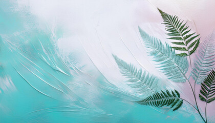 Tekstura liście paproci, malowane, trendy 2025 tapeta generative ai 