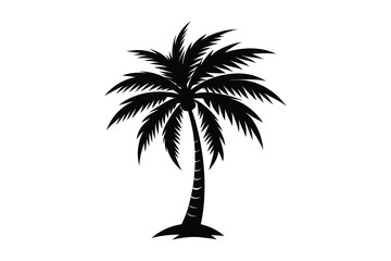 Obraz premium Palm Tree Silhouette Illustration Background