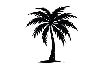 Obraz premium Palm Tree Silhouette Illustration Background