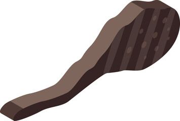 Isometric icon of a cooked t bone steak, perfect for food related designs