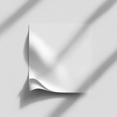 single, isolated, square white paper sticker with visible creases and wrinkles By Generated AI