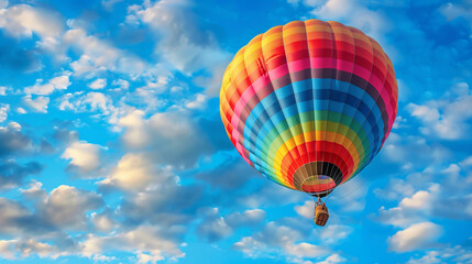 Fototapeta premium Hot air balloon ride in the clouds.