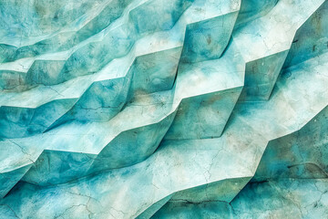 Obraz premium Abstract turquoise concrete wall forming repetitive pattern texture background