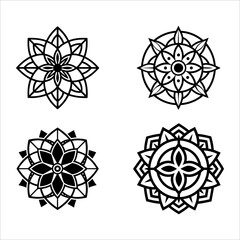 Set of Minimalist Mandala Logo Line Art: A Sleek Collection of Clean and Simple Mandala Designs Utilizing Basic Geometric Shapes for Modern Branding and Creative Projects