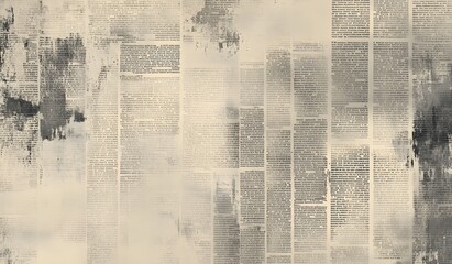Obraz premium Newspaper texture background with vintage newspaper pages for design and print, digital paper. Vintage newspaper backdrop with aged and distressed elements for collage or pattern,