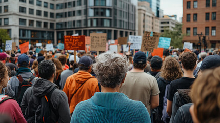 Obraz premium Diverse Crowd Attending a Community Rally in the City