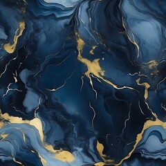 Abstract blue marble with golden veins, Golden swirls, Luxury Background, Blue marble and Gold...