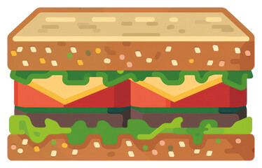 PNG Delicious cartoon sandwich illustration