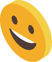 Yellow emoji showing big smile expressing happiness