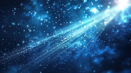 Obraz premium Abstract Blue Background with Glowing Particles and Lights