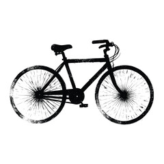 Fototapeta premium Vintage Bicycle Silhouette with Spoked Wheels