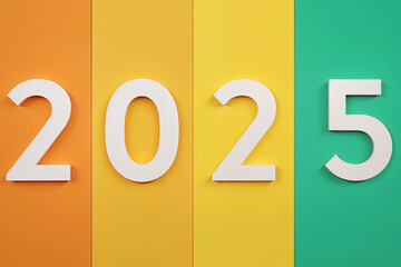 2025-Happy New Year Text 2025 3D text
