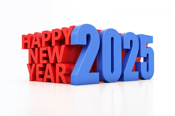 2025-Happy New Year Text 2025 3D text