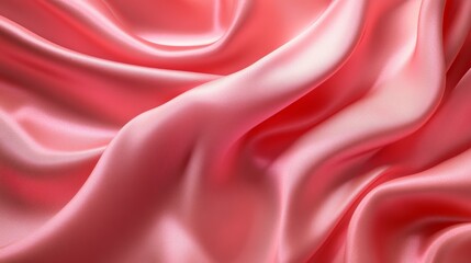 Obraz premium Soft Pink Satin Fabric with Smooth Drapes and Subtle Shimmer