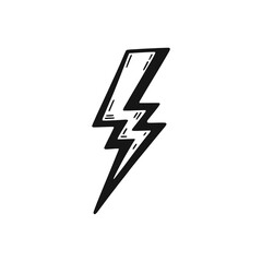 lightning bolt doodle hand drawn vector illustration template design