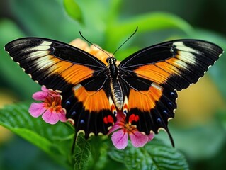 Naklejka premium Close-up of a butterfly on a flower