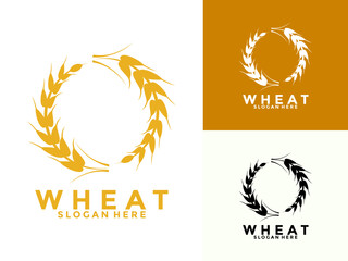 Agriculture Wheat logo vector, Seed Wheat logo design template