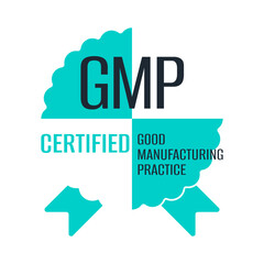 GMP certified creative badge in seal shape