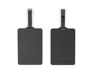 Blank Leather Personal Blank Luggage Tag for Promotional Branding, 3d illustration.