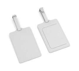 Blank Leather Personal Blank Luggage Tag for Promotional Branding, 3d illustration.