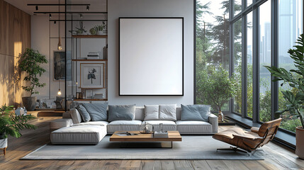 home vertical painting mockup, living room interior, bedroom wall art mockup, house wall canvas mock up, house interior background