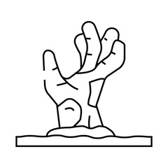 Obraz premium hand monster zombie line icon vector. hand monster zombie sign. isolated contour symbol black illustration