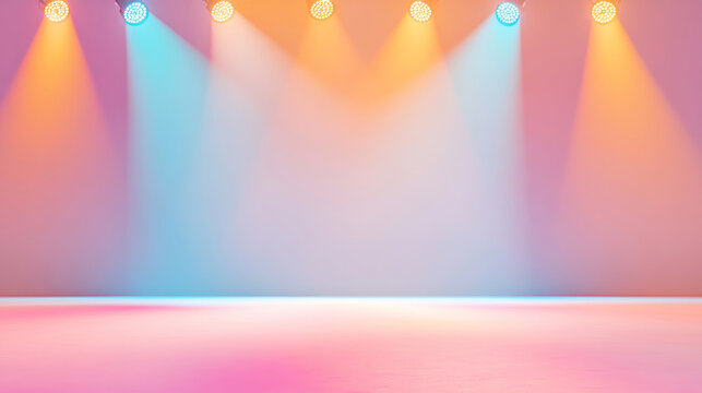 a stage with shining lights, congratulatory background for an award event, with lights, clean, simple background