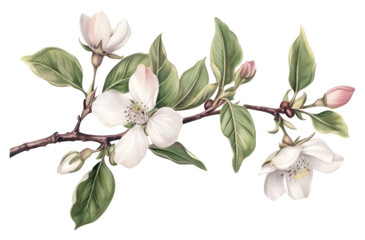 Obraz premium PNG Delicate floral botanical illustration branch