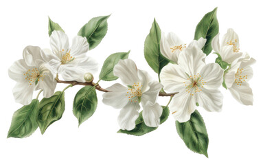 Obraz premium PNG Elegant white floral illustration