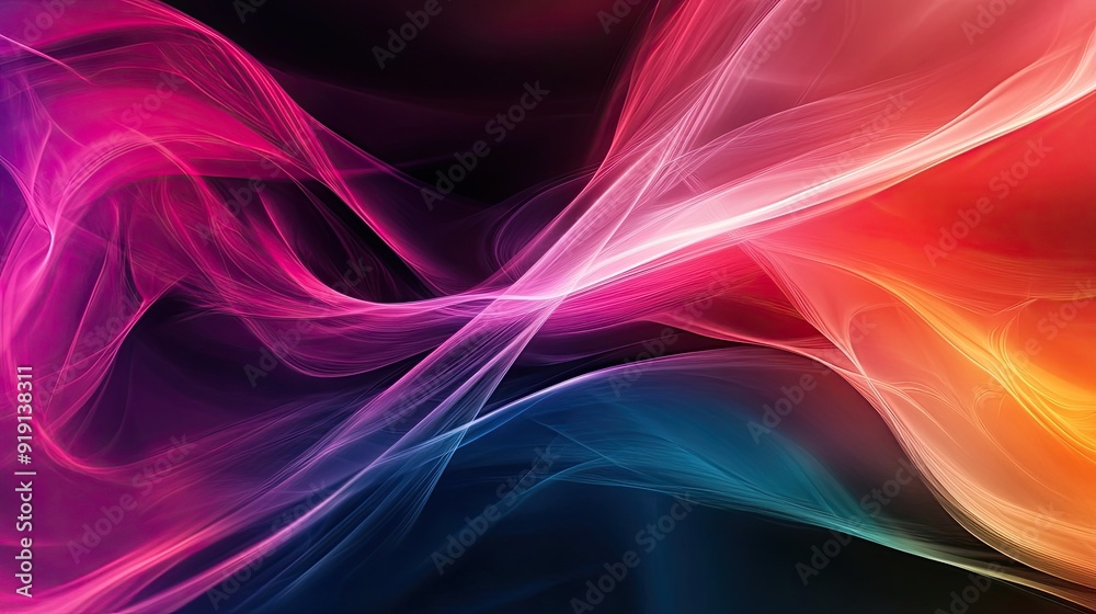 Aufkleber abstract background with vibrant colors and dynamic motion. ample copy space on the right.