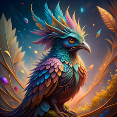 Obraz premium fantasy bird illustration