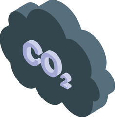 Dark cloud is releasing co2 emissions, symbolizing environmental pollution