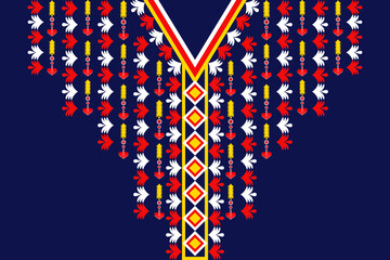 Neckline embroidery vector design for cloth fabric and textile