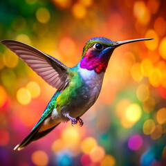 Fototapeta premium a colorful hummingbird with a colorful background