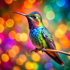 Fototapeta premium a colorful hummingbird with a colorful background